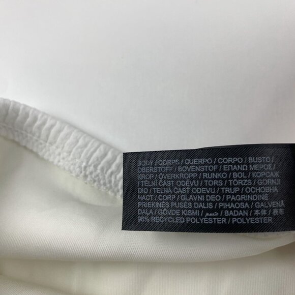 Hurley Tube Top Women Large White Textured Beach Ruched Sweetheart Neck Swimwear - Picture 4 of 7